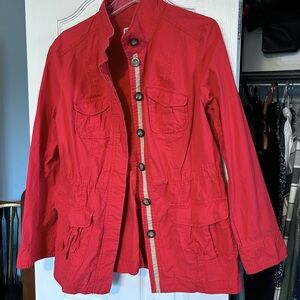 Women's old Navy Red cotton utility Jacket size large